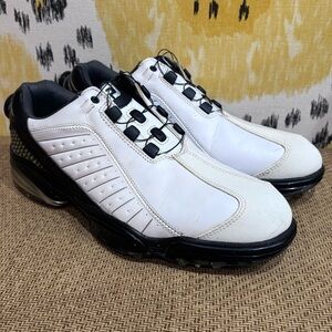 Men's FootJoy FJ Sport Flex Zone Golf Shoes, size 9 M, 53238 White Black
